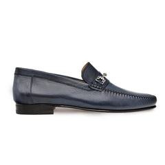 mens-mezlan-brussels-metal-ornament-calfskin-loafer-dress-shoe-in-tan - Size: 8