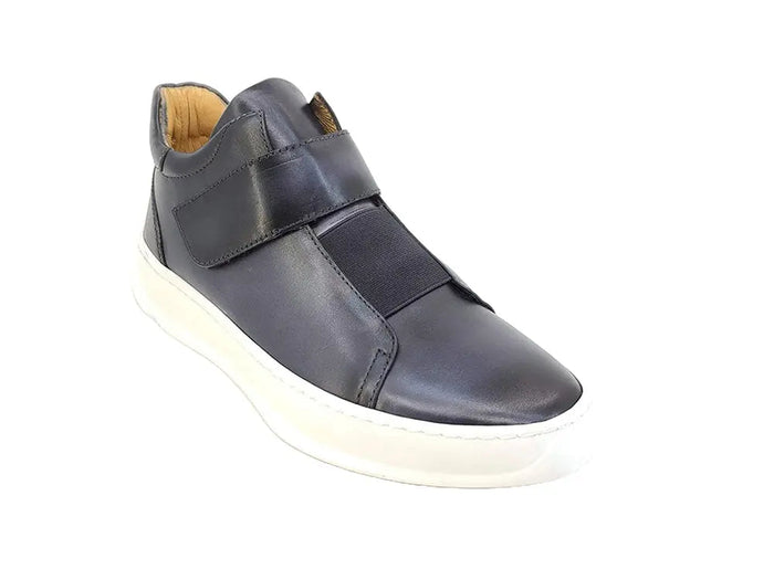 Carrucci Mid Top Burnished Leather Sneaker