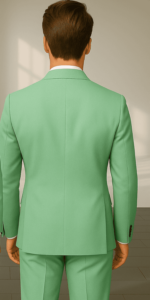 Wool Suit - Italian Made Business Suit by Statement Men's 2 Piece 100% Wool Double Breasted Suit - Pinstripe Pattern