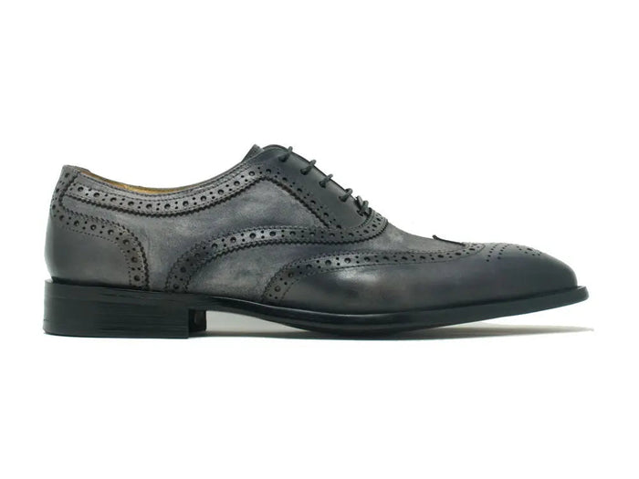 Carrucci Mixed Media Burnished Wingtip Oxford
