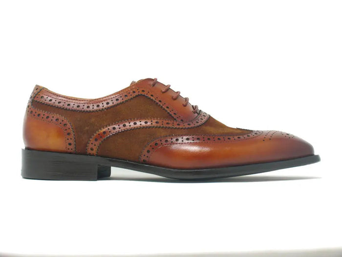 Carrucci Mixed Media Burnished Wingtip Oxford
