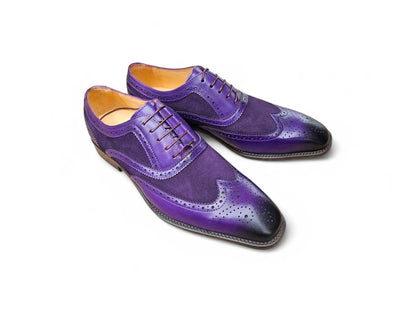 Mixed Media Burnished Wingtip Oxford Carrucci