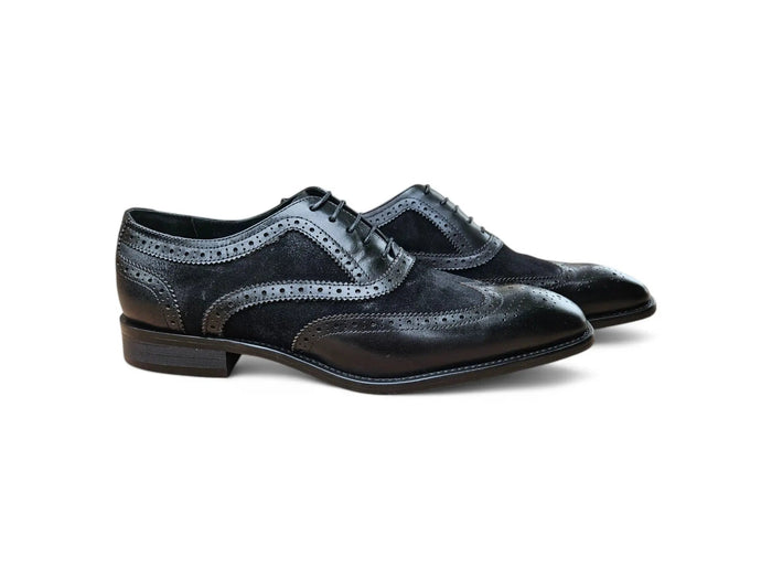 Mixed Media Burnished Wingtip Oxford Carrucci
