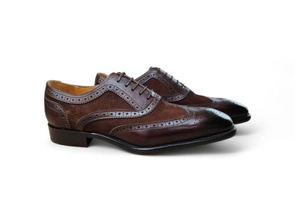 Mixed Media Burnished Wingtip Oxford Carrucci