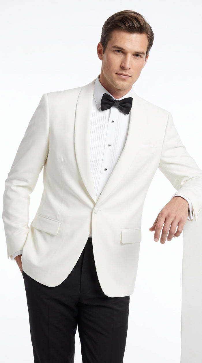 Men’s Ivory Traditional Shawl Dinner Jacket, Designer Formal Wedding Tuxedo Blazer