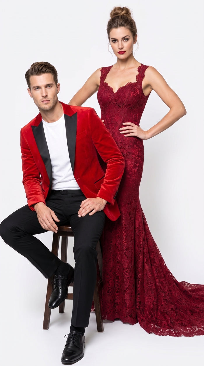 Men’s Red Velvet Tuxedo Jacket, Designer Formal Dinner Blazer for Wedding, Prom and Party