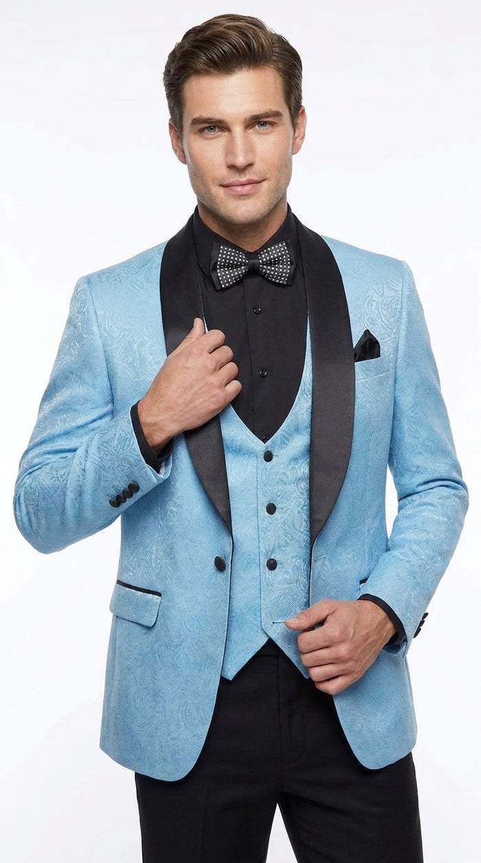 Men’s Light Blue Easter Suit, Modern Fit Lightweight Summer Jacket and Pants Set