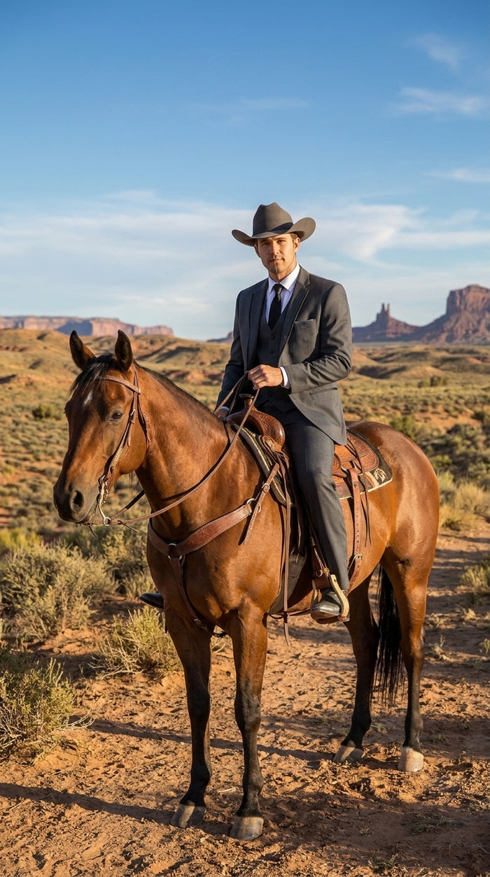 Men’s Charcoal Gray Western Tuxedo Suit, Cowboy Formal Trim Collar Jacket and Pants
