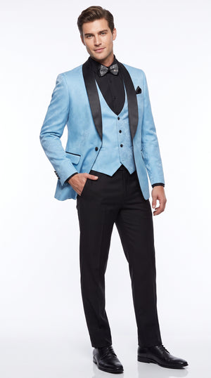 Men’s Light Blue Easter Suit, Modern Fit Lightweight Summer Jacket and Pants Set
