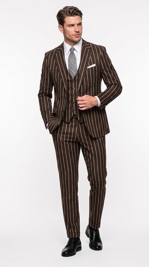 Men’s Black Gangster Pinstripe Suit, 2 Button Vintage 1920s Formal Dress Suit