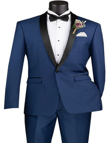 Blue Prom Suit - Blue Homecoming Outfits For Guys Shawl Lapel Blue