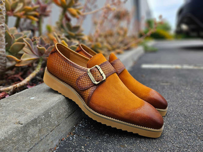 Carrucci Multi Media Buckle Monkstrap Slip-on