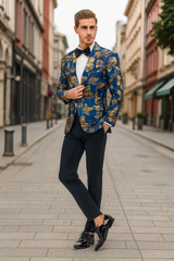mens-navy-blue-and-gold-floral-tuxedo-jacket-luxury-slim-fit-blazer-with-gold-pattern-paisley-pattern-matching-bowtie