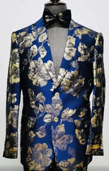 mens-navy-blue-and-gold-floral-tuxedo-jacket-luxury-slim-fit-blazer-with-gold-pattern-paisley-pattern-matching-bowtie