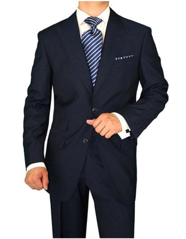 Navy Blue Suit - Navy Suit Mens Dark Navy 2 Button Side Vents Peak Lapel Modern Fit Suits