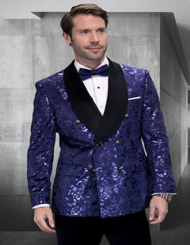 Double Breasted Tuxedo Jacket - Paisley Double Breasted Dinner Jacket