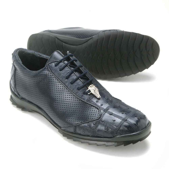Mens Exotic Sneakers - Alligator Sneakers By Brand  in Color Navy Blue