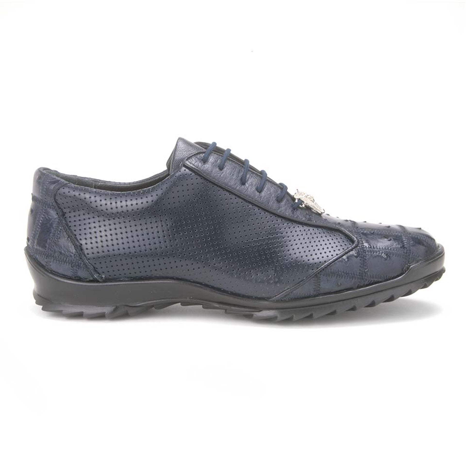 Mens Exotic Sneakers - Alligator Sneakers By Brand  in Color Navy Blue