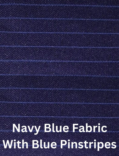 Navy Blue fabric With Blue Pintripes 