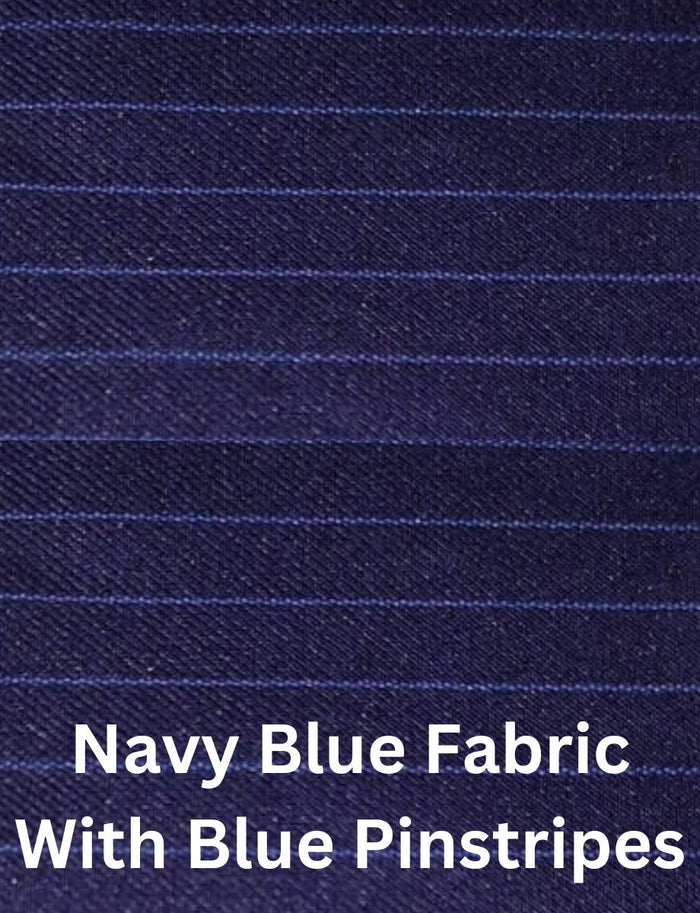 Navy Blue fabric With Blue Pintripes 