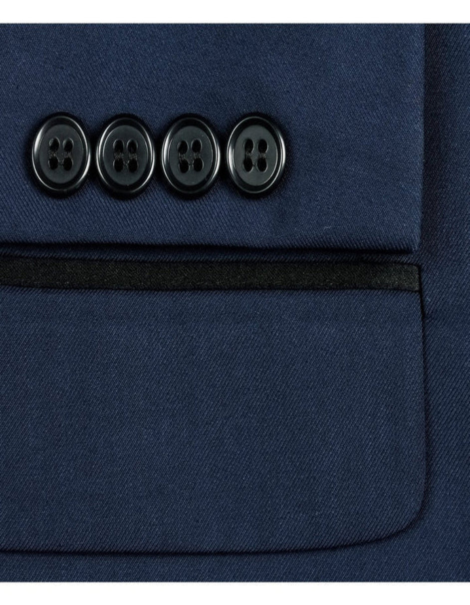 Blue Wedding Tuxedo - Mens Traditional Slim Fit Shawl Navy Blue Collar Tuxedo