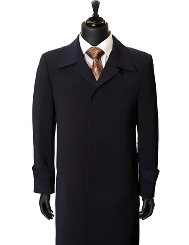 Mens Overcoat - Topcoat For Men - Winter Fabric - full length overcoats for men Inch Ankle length Duster Dress Coat Cheap Priced Available In Big & Tall Sizes Coat Dress Trench Navy Top Coat - Men's Tuxedo USA