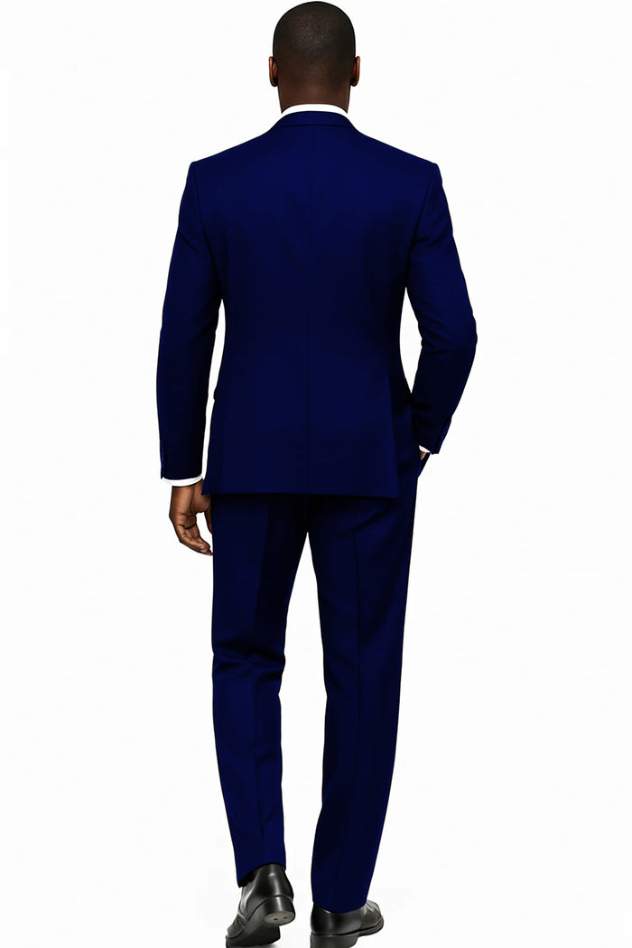 Mens Tiglio Rosso Suit - Wide Leg Baggy Pants - 100% Wool  Black Three-Piece Suit with Double-Breasted Vest and Peak Lapel