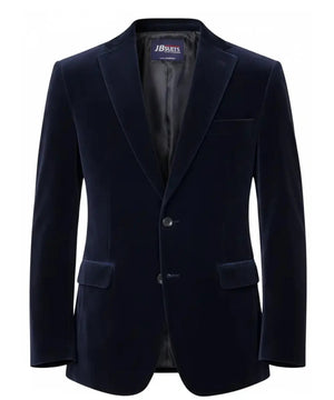 Men’s Navy Blue Velvet Blazer – Luxury Evening Dinner Jacket