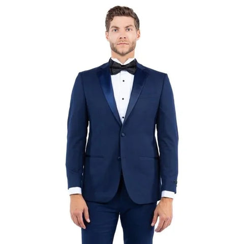 Shawl Collar Tuxedo Separates Coat, Navy by ZeGarie - Men's Tuxedo USA