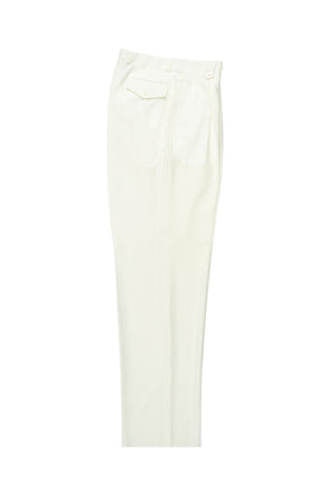 Tiglio Luxe Offwhite Wide Leg, Pure Wool Dress Pants 2576