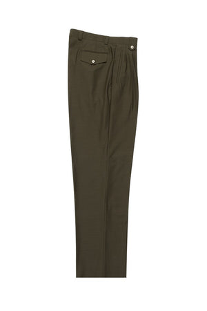 Tiglio Luxe Olive Wide Leg, Pure Wool Dress Pants 2576