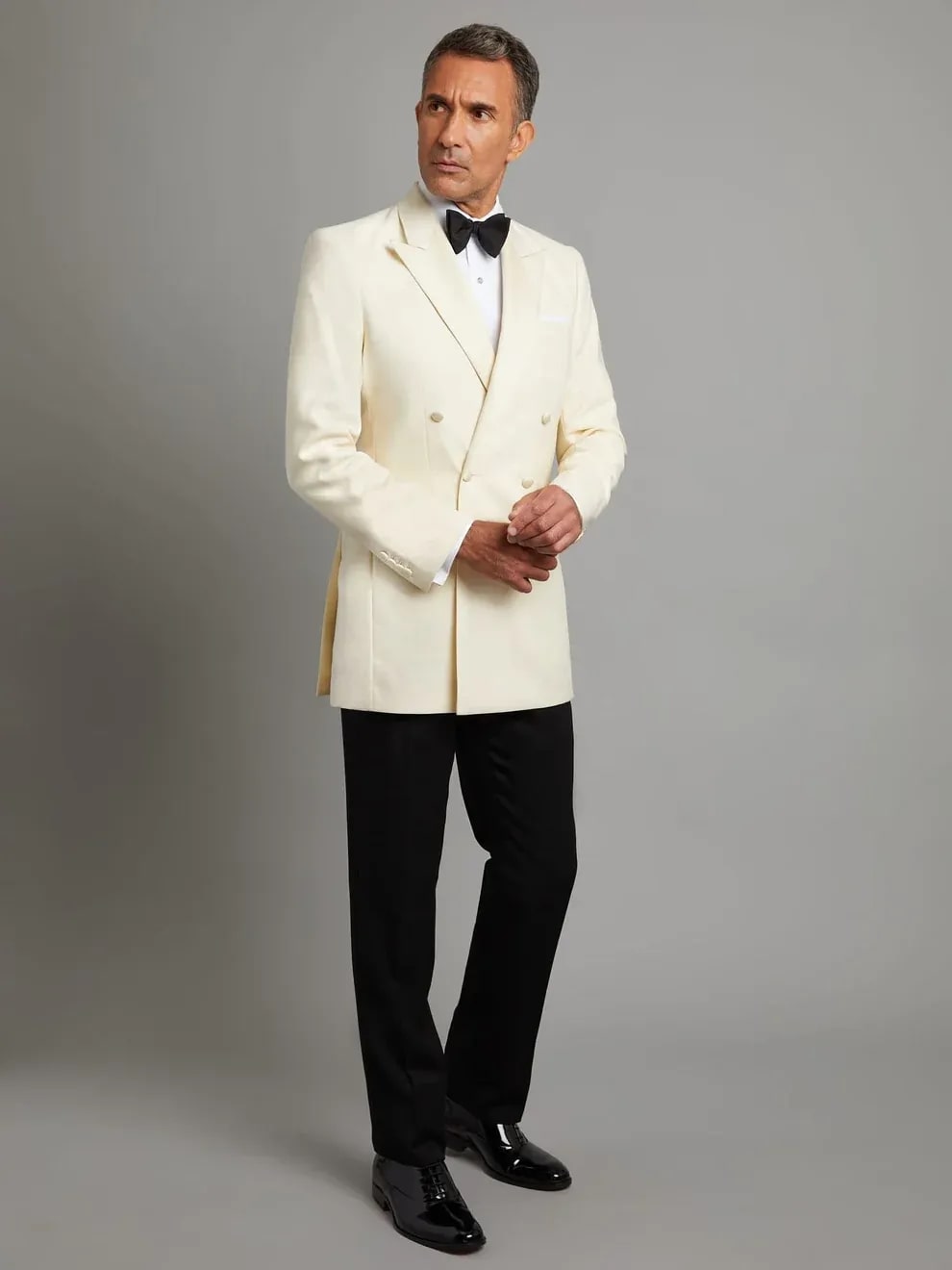 Ivory Double Breasted Tuxedo Dinner Jacket