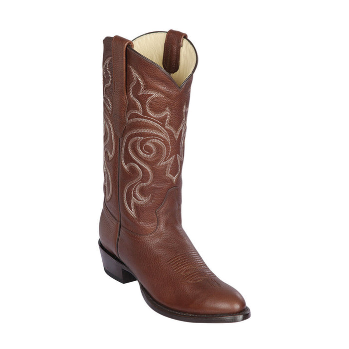 Los Altos Round Toe Menƒ??s Brown Punta Oval Grisly Leather Boots