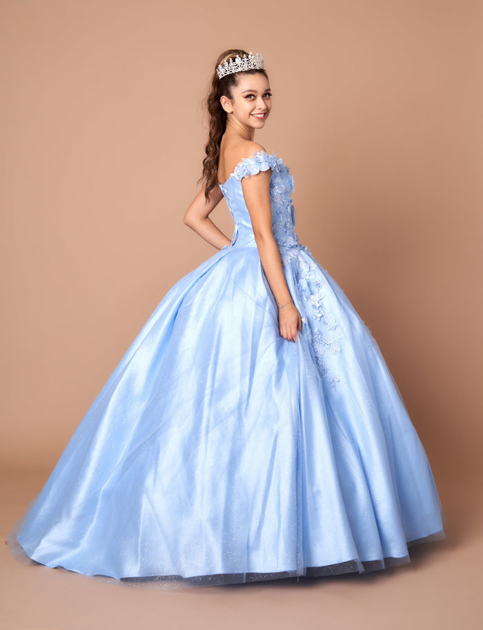 3D Floral Embroidered Quinceanera Dress Off Shoulder Ball Gown by Calla WB21551