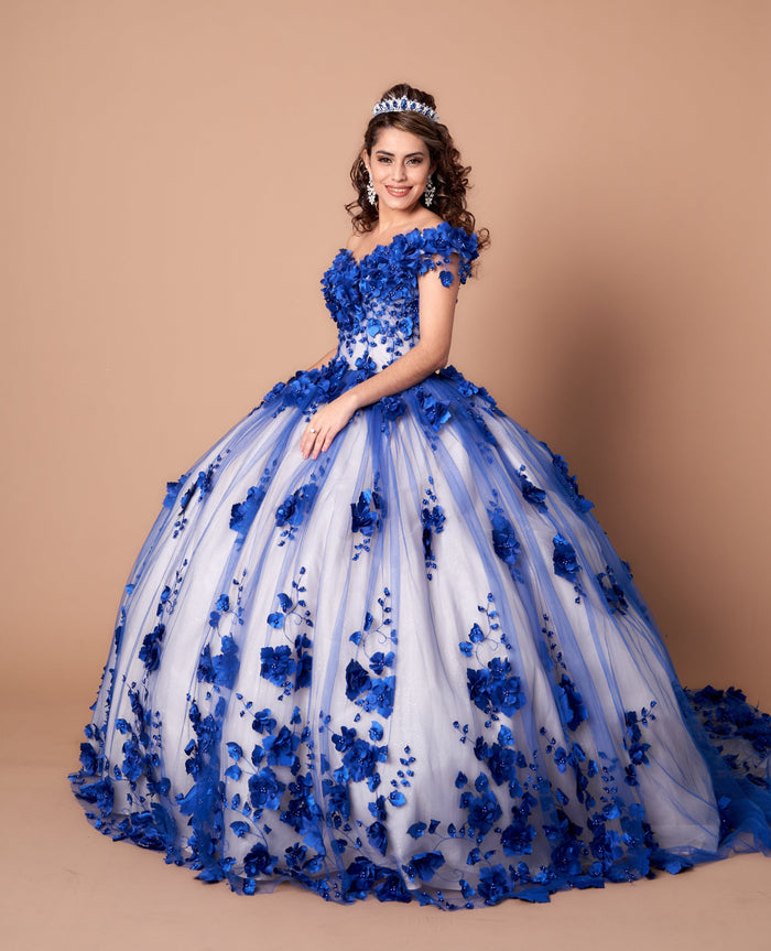3D Floral Quinceanera Dress Off Shoulder Ball Gown by Calla SCL30005