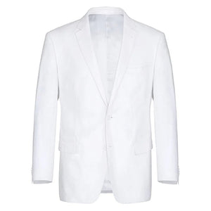 White Wedding Suit For Men - Perfect For Groom - Mens Basic Two Button Classic Fit Linen Summer Suit In White - Men's Tuxedo USA