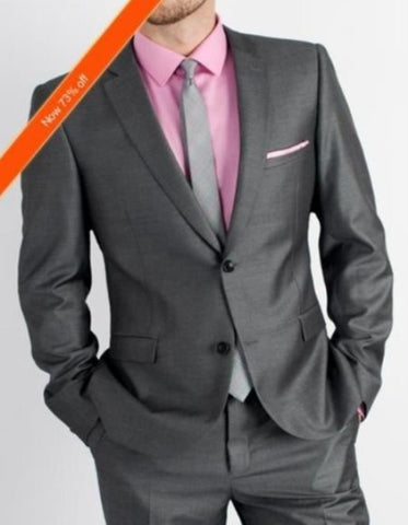 Package Combo Charcoal Grey Suits Including Pink Shirt and Tie and Suit Grey