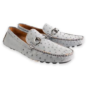 P01406 Palm Beach Genuine Ostrich Driver- Grey