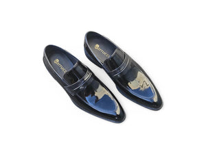 Patent Leather Tuxedo Penny Loafer