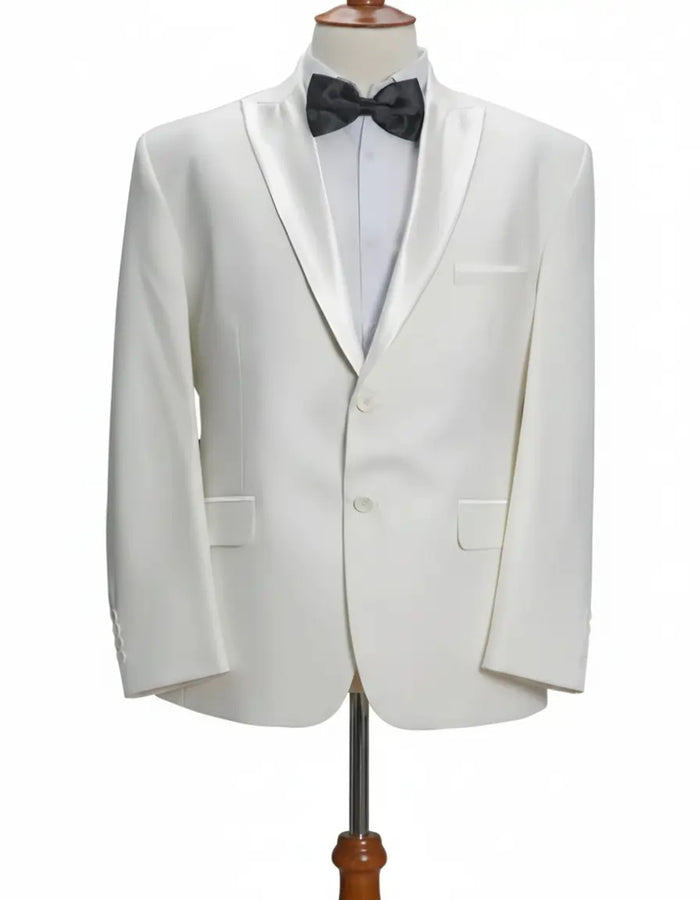 Elegant Ivory White Blazer for Men – Peak Lapel Modern Fit Formal Jacket
