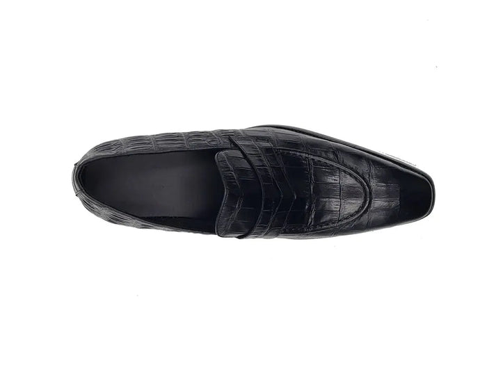 Carrucci Penny Loafer Features Alligator Embossed Calfskin