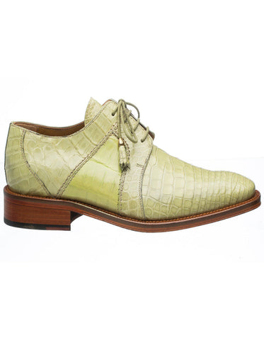 Ferrini Shoes - Mens Alligator Dress Shoe - Ferrini 205 Belly Alligator Plain Toe Shoes Peridot