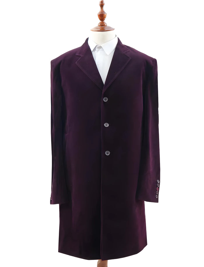 Men’s Burgundy Velvet Smoking Jacket – Peter Capaldi Inspired Formal Blazer
