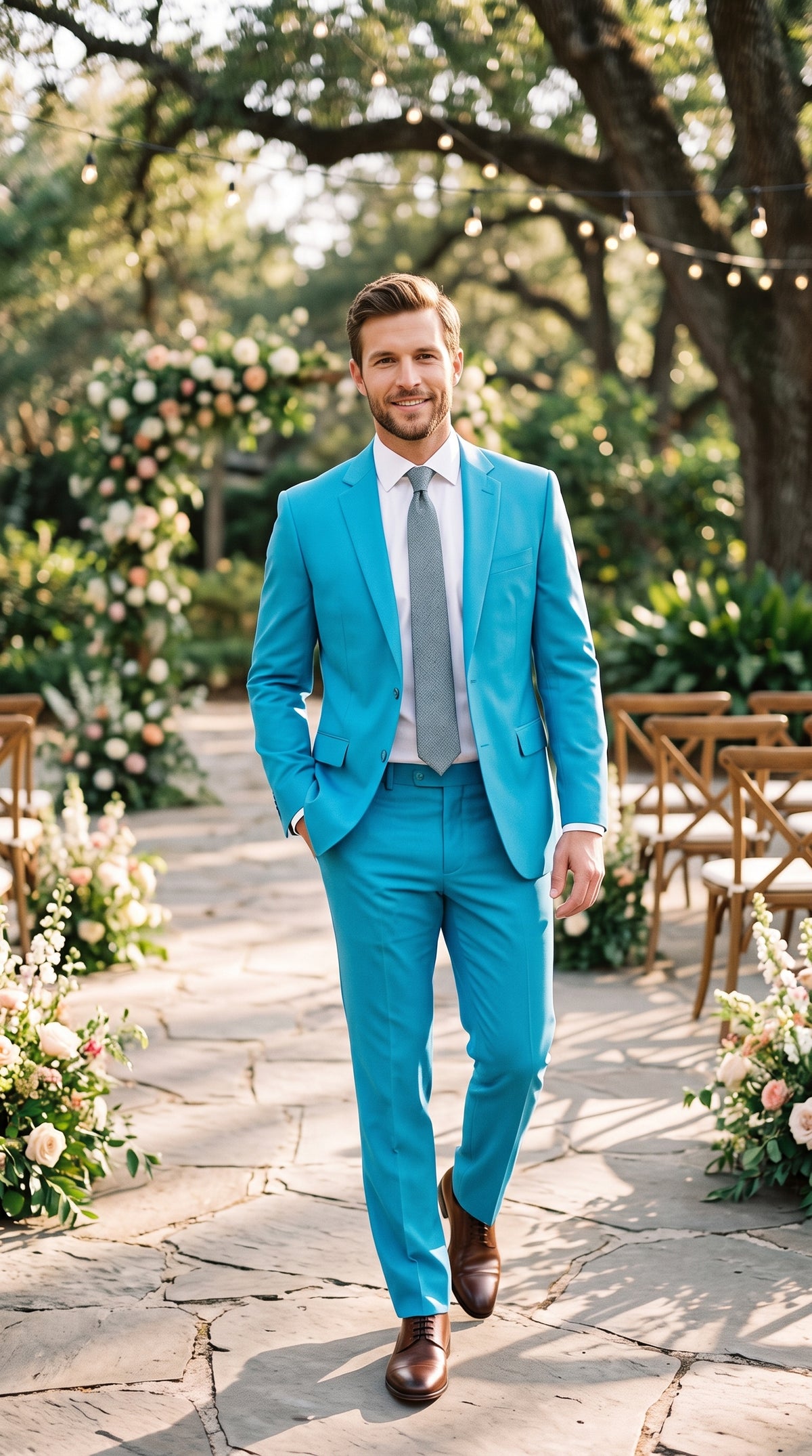 Men’s Light Blue Tuxedo Suit, Baby Blue Teal Turquoise Wedding Prom Suit RET208-19