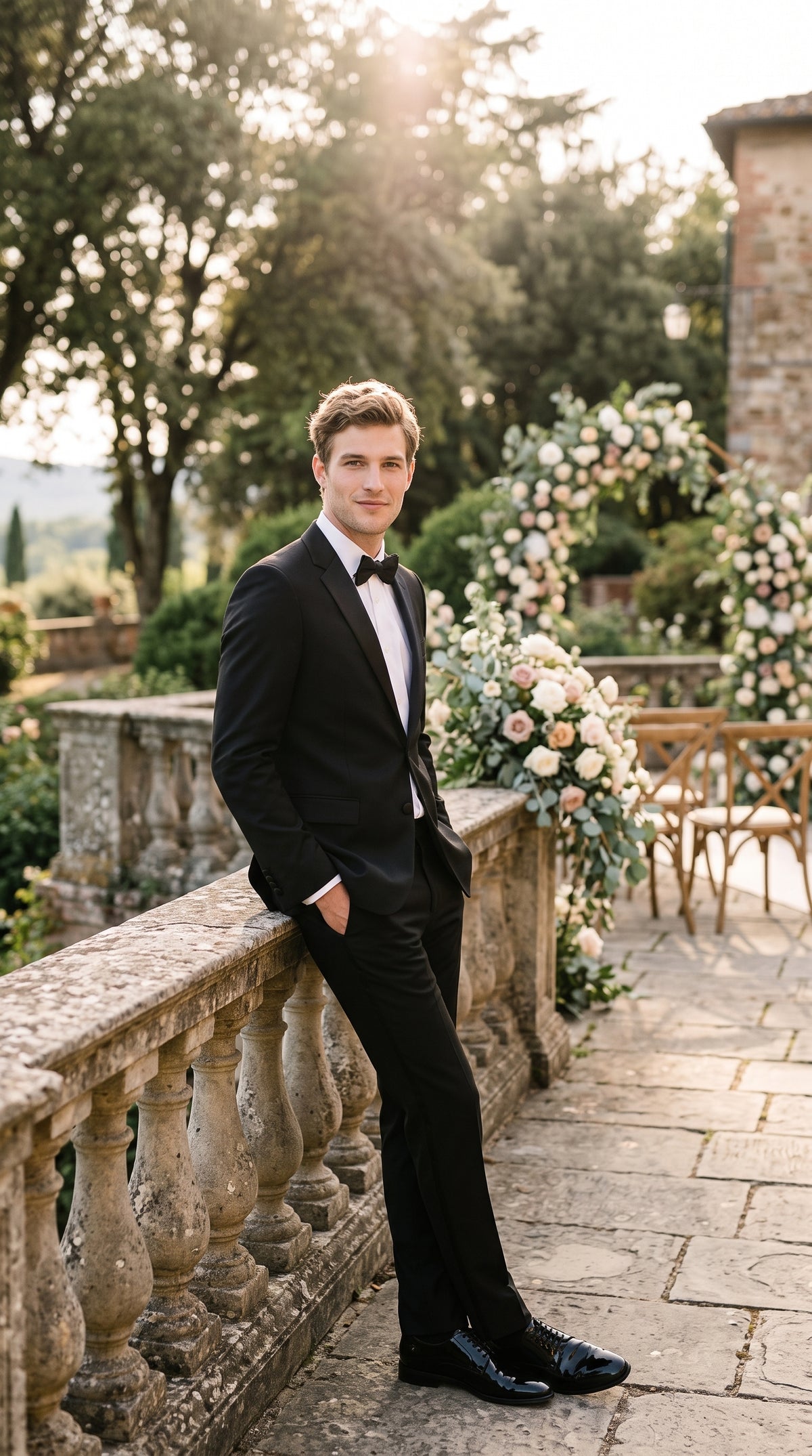 Men’s Black Wool Tuxedo Suit, 2 Button Modern Fit Formal Wedding Prom Tuxedo