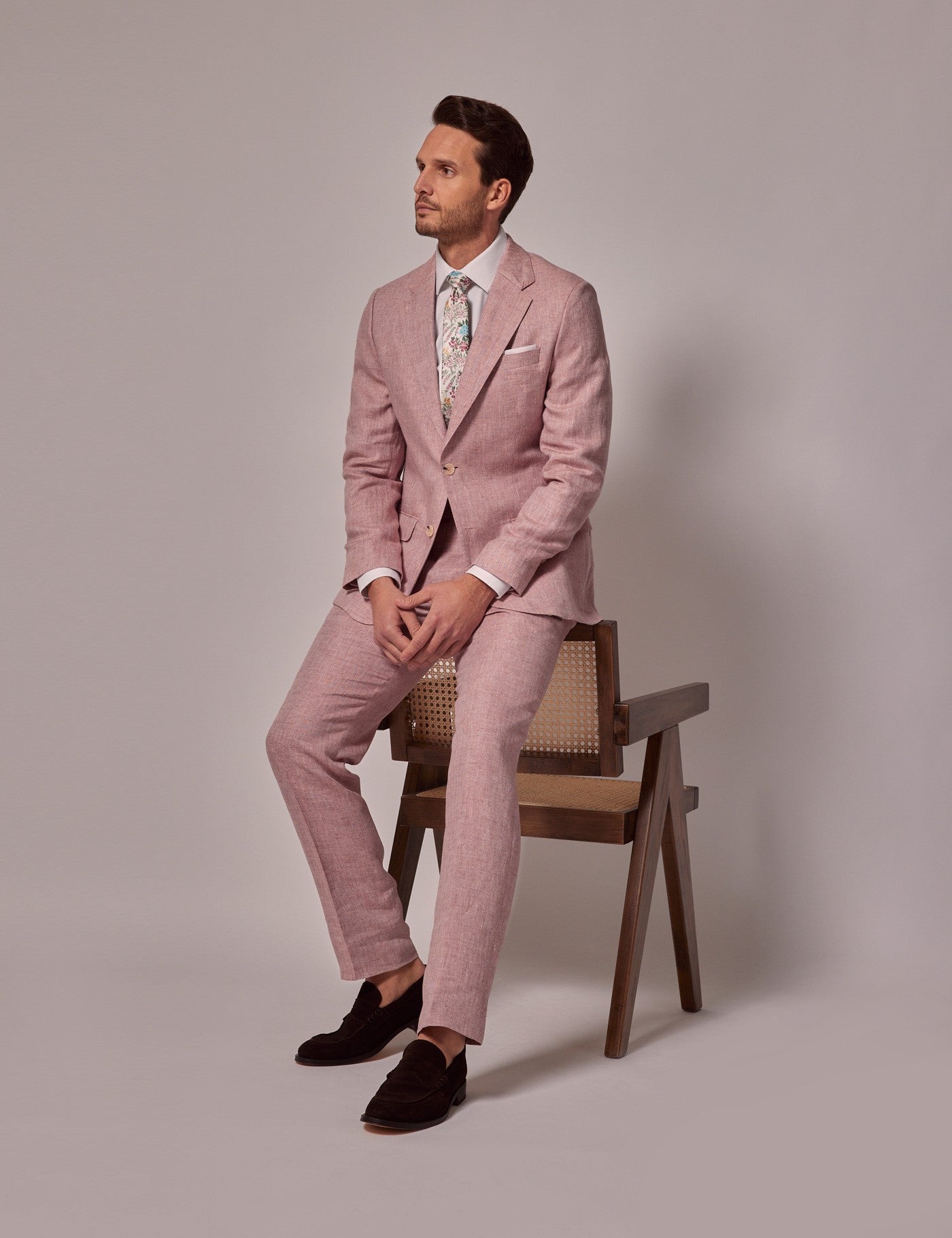 38 Mens Linen Suit For Beach Wedding Summer Suit in Pink