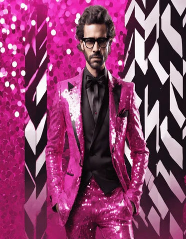 Mens Sequin Suit - Sparkly Suit - Pink Glitter Suit - Men's Tuxedo USA