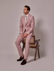 Mens Linen Suit For Beach Wedding - Summer  Suit in Pink - Men's Tuxedo USA