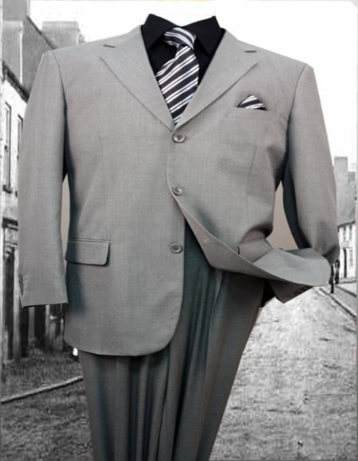 Grey Solid Color discounted Cheap Priced Business Suits Clearance Sale regular cut Available in 2 or Three ~ 3 Buttons Style Regular Classic Cut
