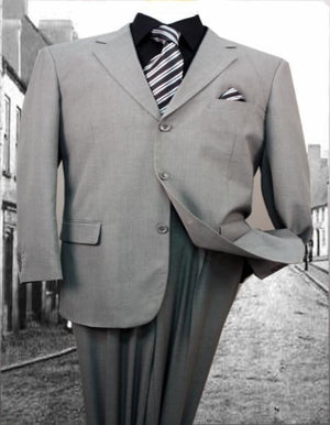 Grey-Gray Solid Color discounted Cheap Priced Business Suit Clearance Sale regular cut Available in 2 or Three ~ 3 Button Style Regular Classic Cut